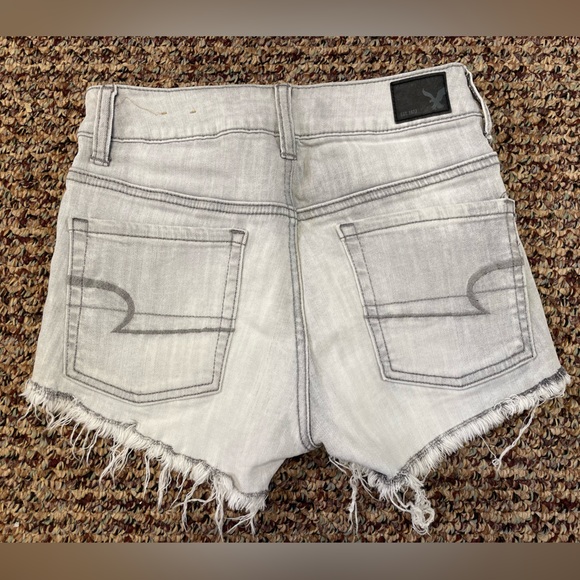 American Eagle Light Gray Jean Shorts, Size 00 - Picture 2 of 4